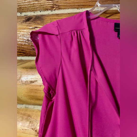 Worthington Hot Pink Button Down Blouse Business Office Wear Small - Picture 6 of 10